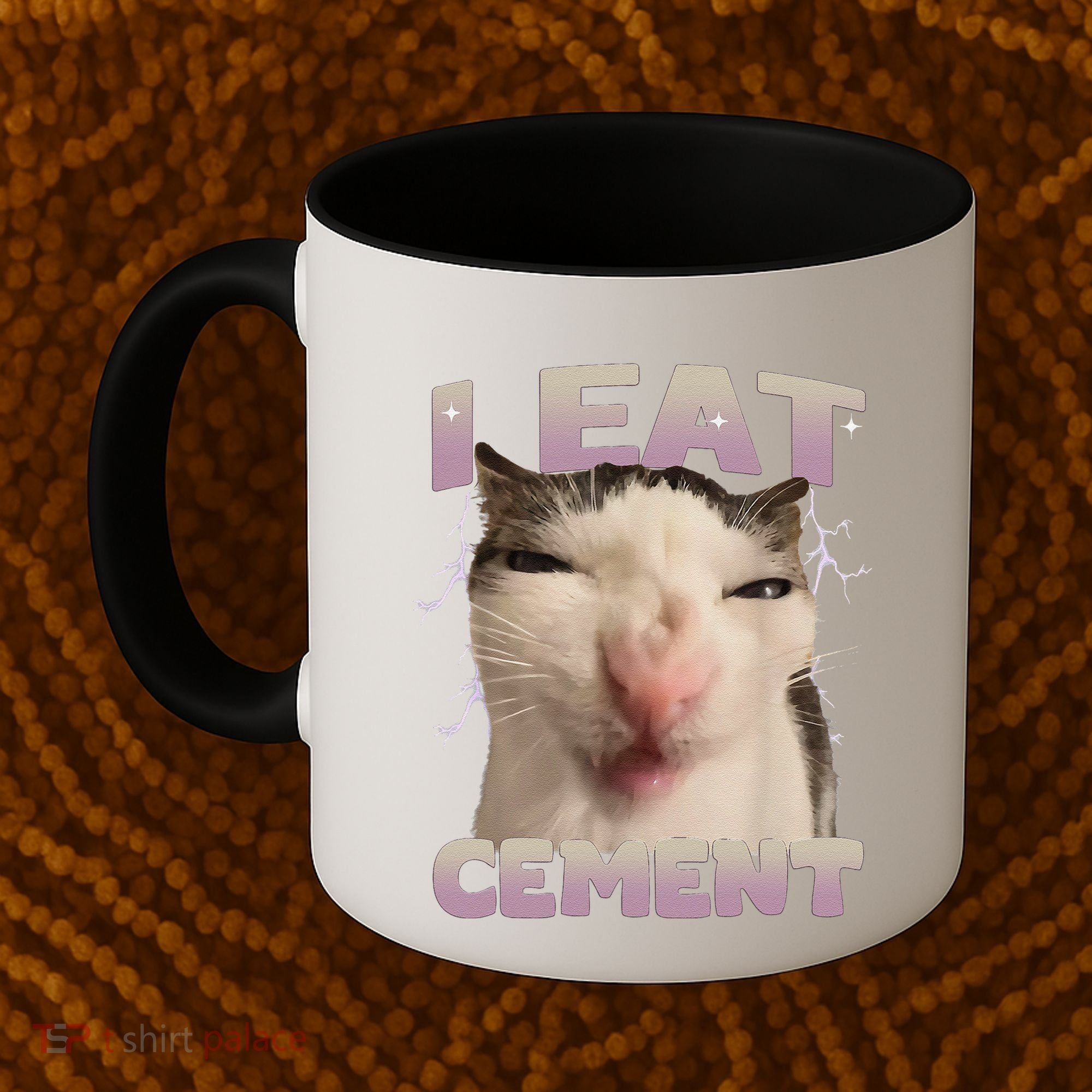 I Eat Cement Cursed Cat Funny Oddly Specific Dank Meme Coffee Mug