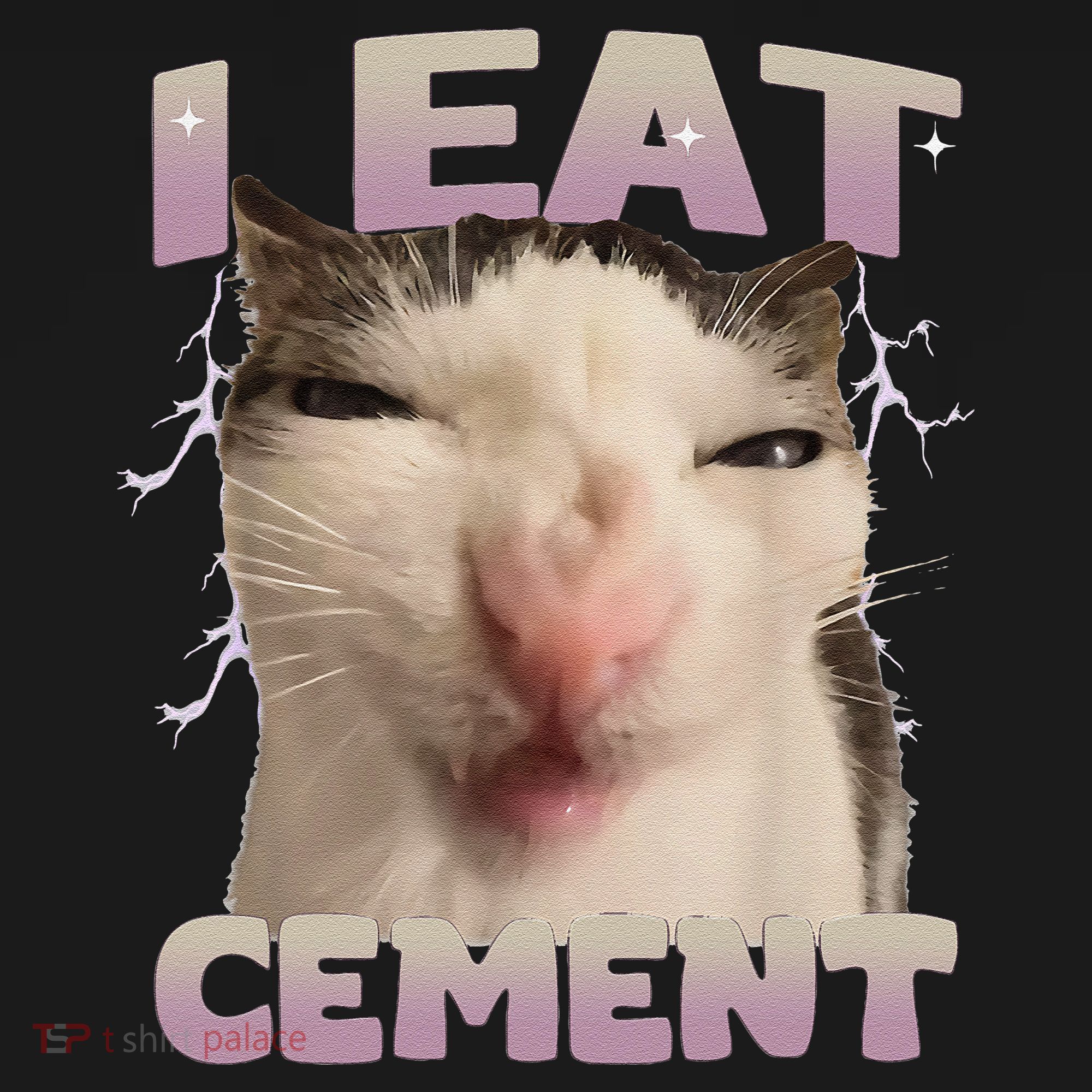 I Eat Cement Cursed Cat Funny Oddly Specific Dank Meme Pajama Set