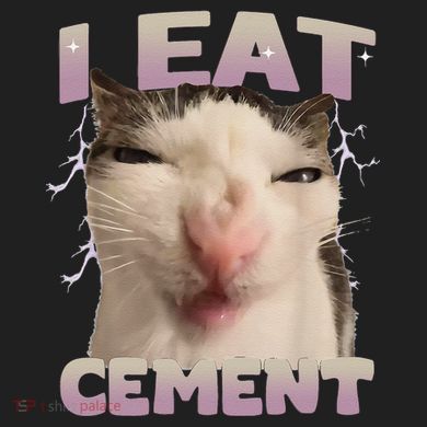 I Eat Cement Cursed Cat Funny Oddly Specific Dank Meme 12oz Stainless Steel Coffee Mug