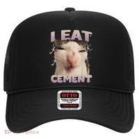 I Eat Cement Cursed Cat Funny Oddly Specific Dank Meme Hat thumb 0