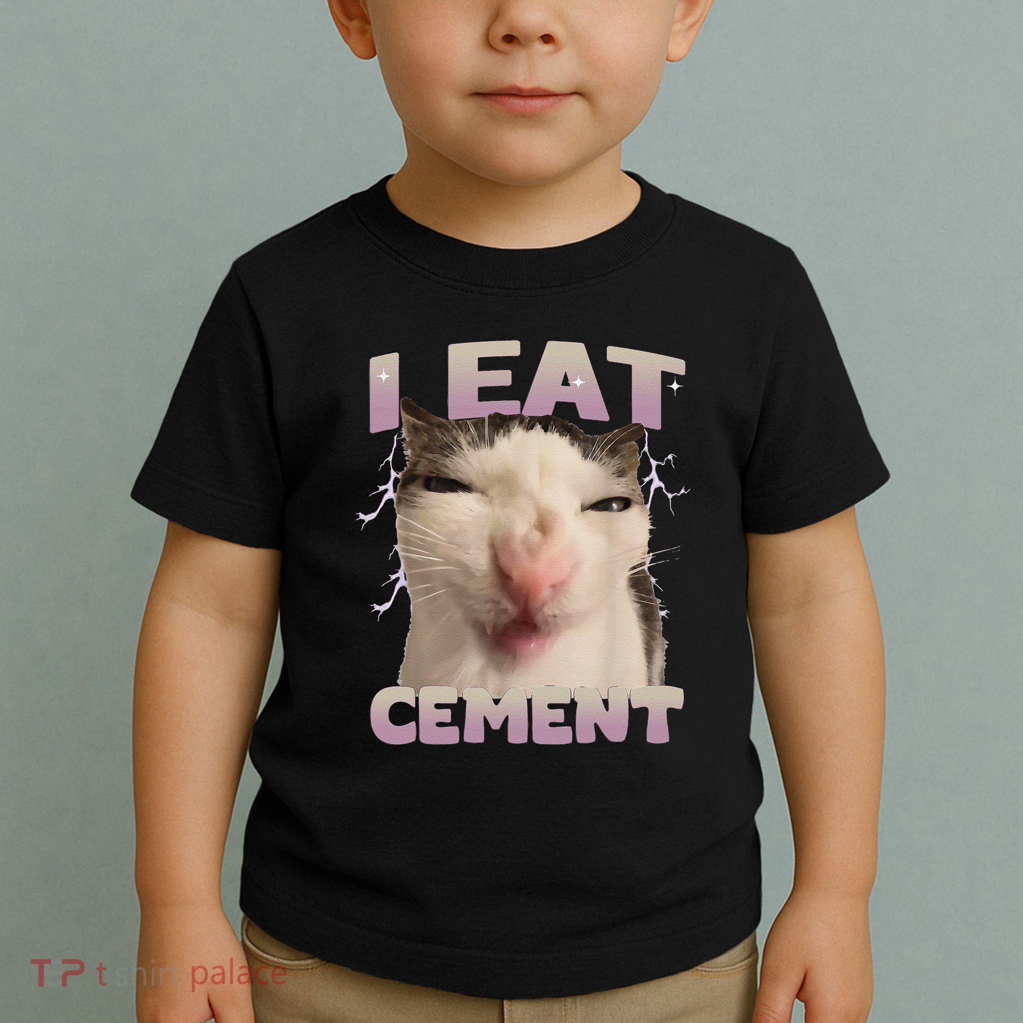 I Eat Cement Cursed Cat Funny Oddly Specific Dank Meme Toddler T-Shirt