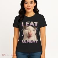 I Eat Cement Cursed Cat Funny Oddly Specific Dank Meme Women's T-Shirt thumb 4