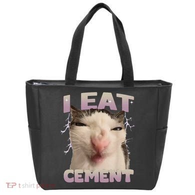 I Eat Cement Cursed Cat Funny Oddly Specific Dank Meme Tote Bag