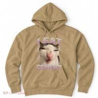 I Eat Cement Cursed Cat Funny Oddly Specific Dank Meme Hoodie thumb 0