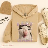 I Eat Cement Cursed Cat Funny Oddly Specific Dank Meme Hoodie thumb 4
