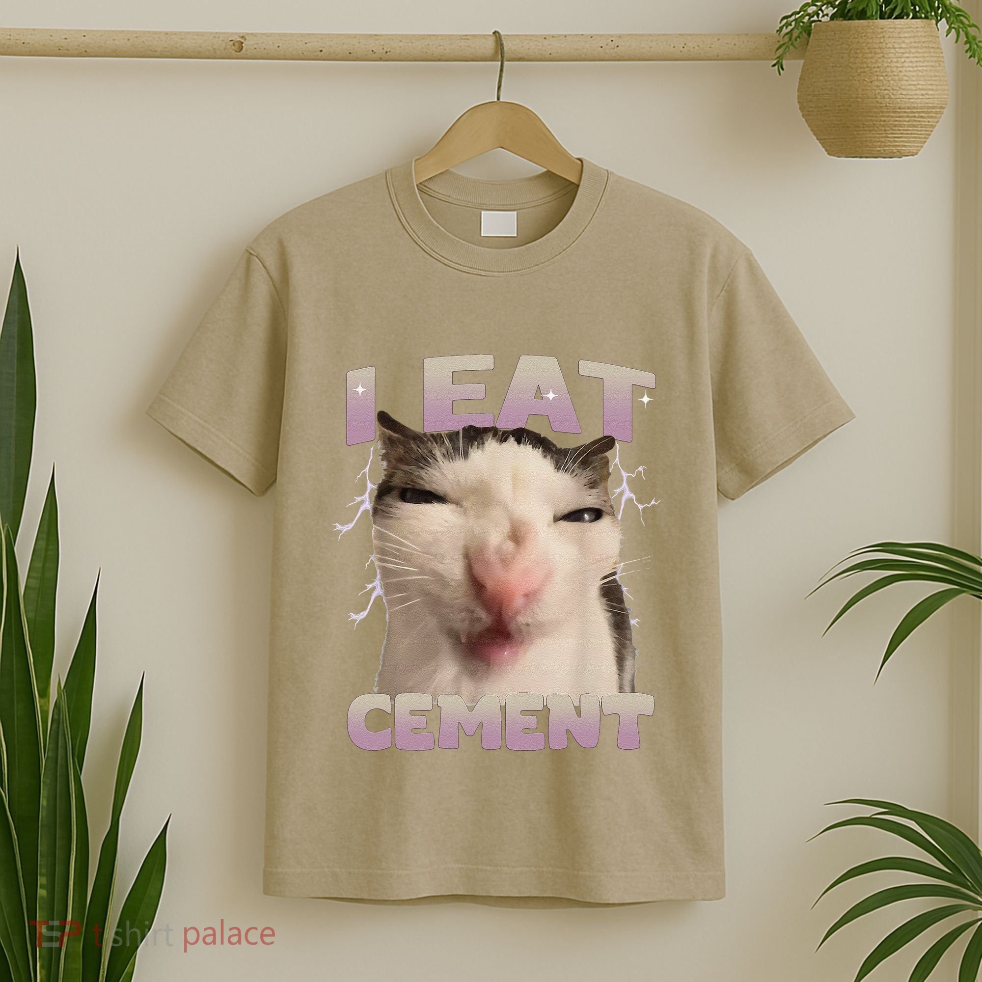 I Eat Cement Cursed Cat Funny Oddly Specific Dank Meme T-Shirt