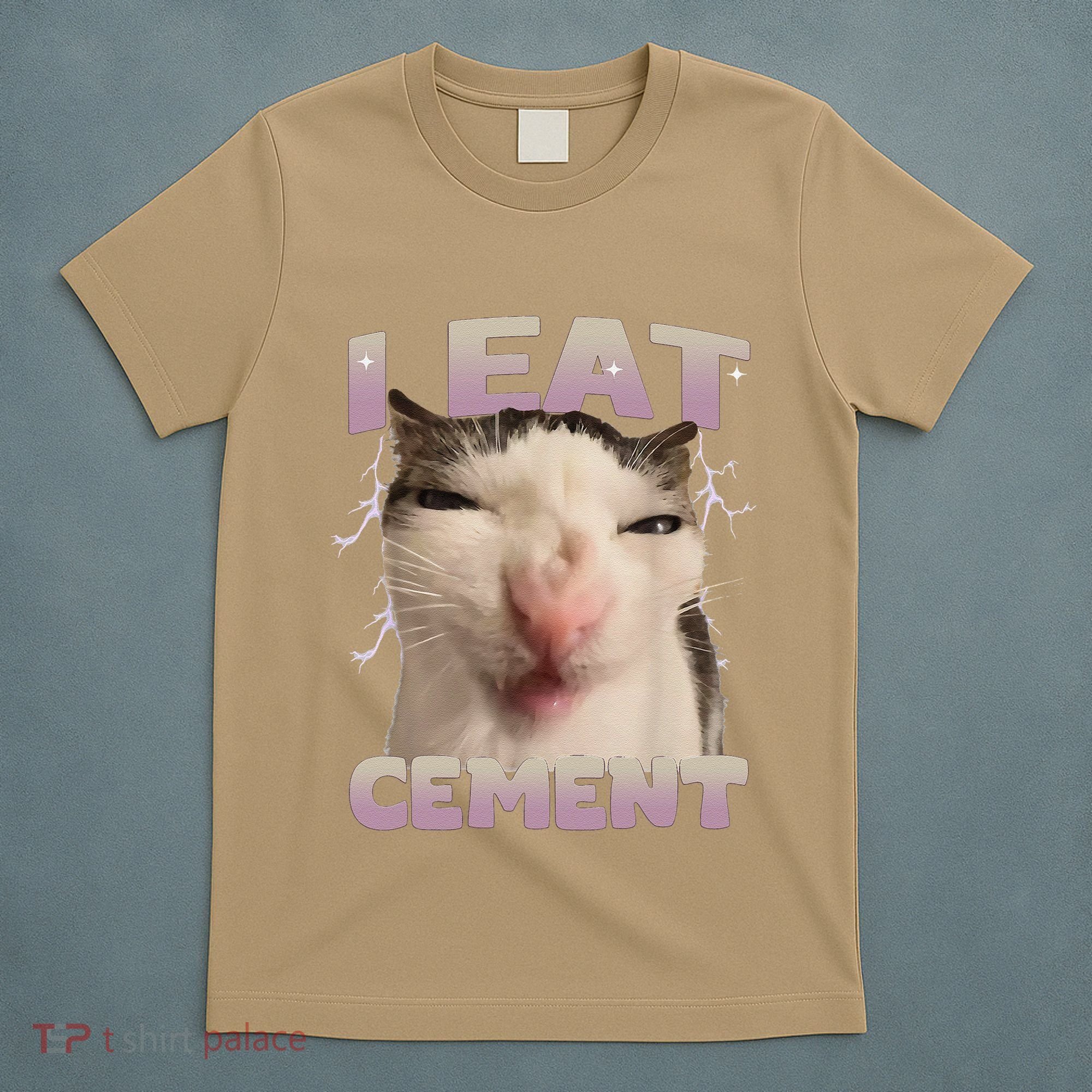 I Eat Cement Cursed Cat Funny Oddly Specific Dank Meme T-Shirt