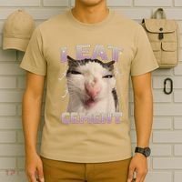 I Eat Cement Cursed Cat Funny Oddly Specific Dank Meme T-Shirt thumb 6