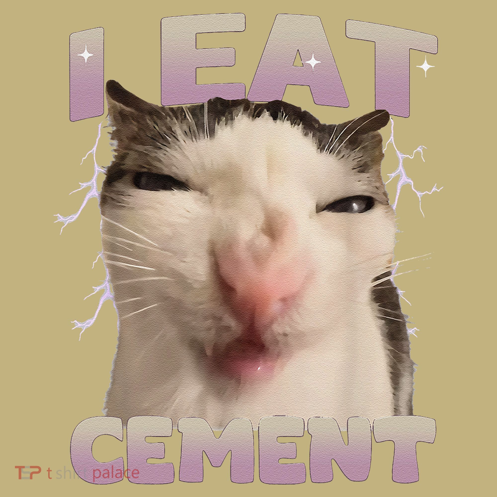 I Eat Cement Cursed Cat Funny Oddly Specific Dank Meme Mousepad