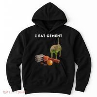 I Eat Cement Funny Cat Cursed Oddly Specific Dank Meme Hoodie thumb 0