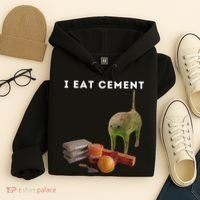 I Eat Cement Funny Cat Cursed Oddly Specific Dank Meme Hoodie thumb 4