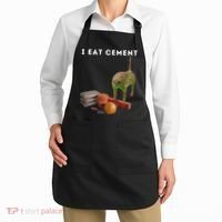 I Eat Cement Funny Cat Cursed Oddly Specific Dank Meme Apron thumb 2