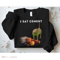 I Eat Cement Funny Cat Cursed Oddly Specific Dank Meme Sweatshirt thumb 2