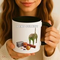 I Eat Cement Funny Cat Cursed Oddly Specific Dank Meme Coffee Mug thumb 3