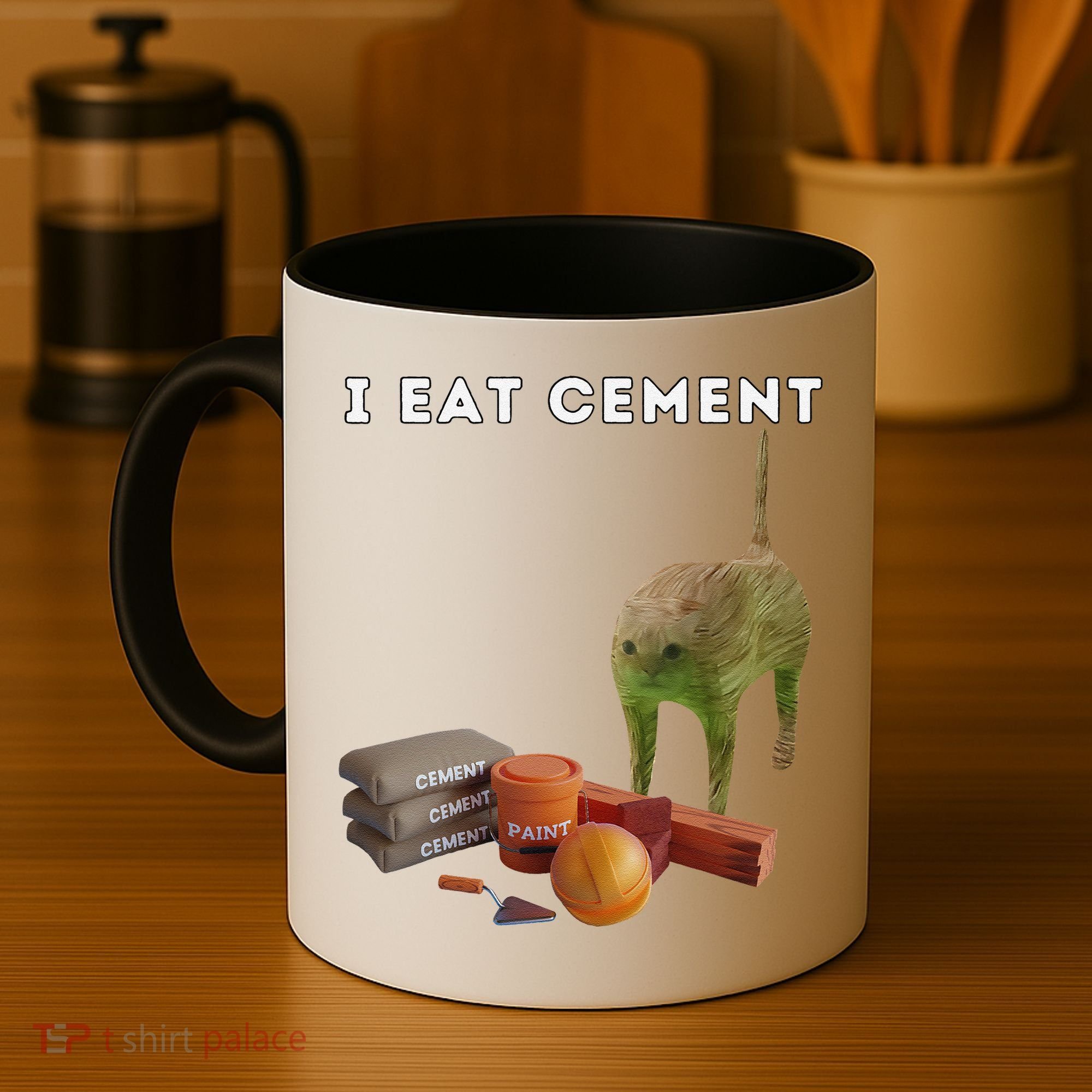 I Eat Cement Funny Cat Cursed Oddly Specific Dank Meme Coffee Mug