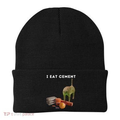 I Eat Cement Funny Cat Cursed Oddly Specific Dank Meme Beanie