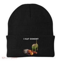 I Eat Cement Funny Cat Cursed Oddly Specific Dank Meme Beanie thumb 0