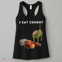 I Eat Cement Funny Cat Cursed Oddly Specific Dank Meme Women's Tank Top thumb 3