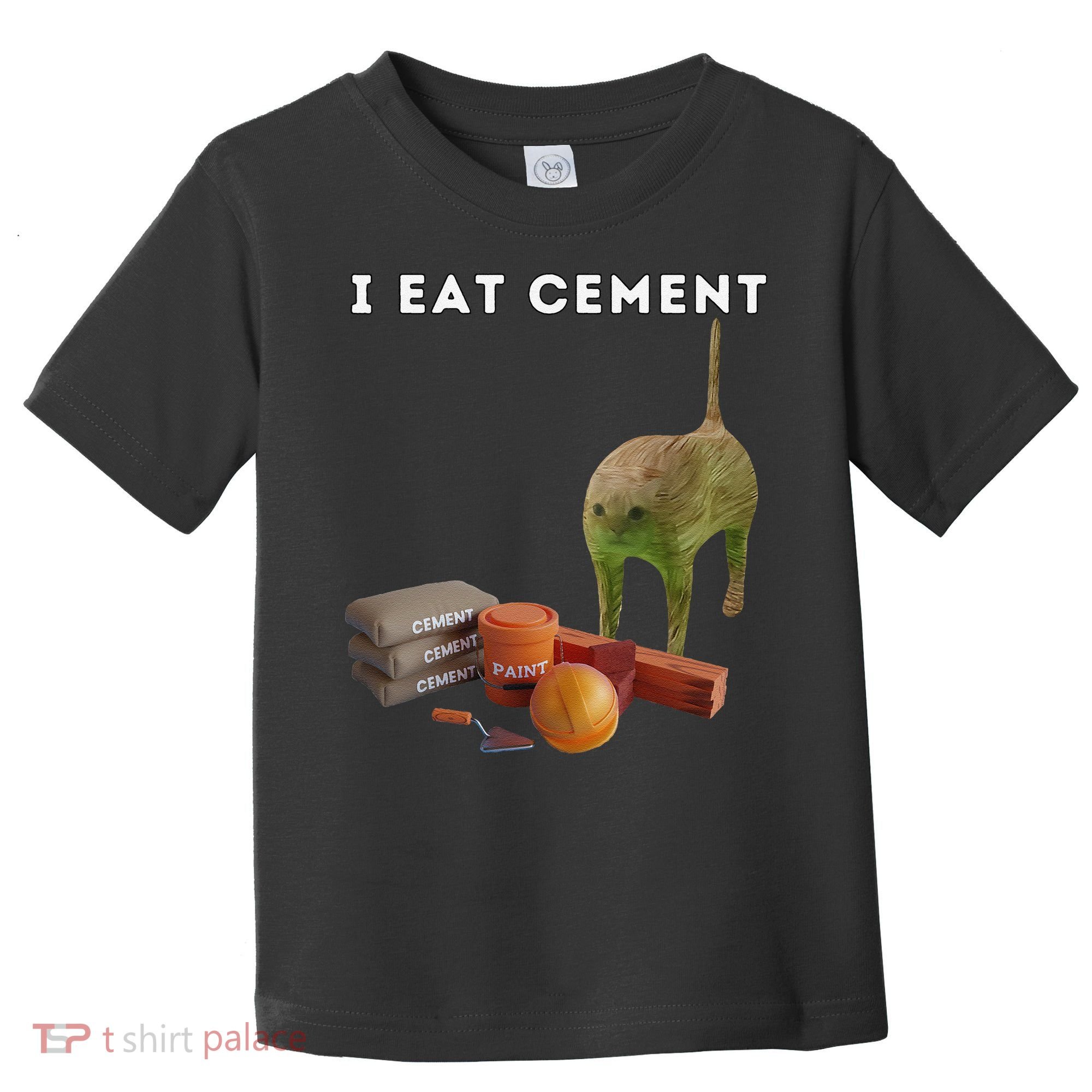 I Eat Cement Funny Cat Cursed Oddly Specific Dank Meme Toddler T-Shirt