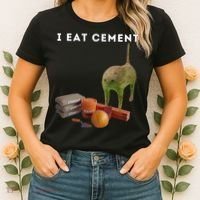 I Eat Cement Funny Cat Cursed Oddly Specific Dank Meme Women's T-Shirt thumb 2