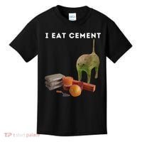I Eat Cement Funny Cat Cursed Oddly Specific Dank Meme Kids T-Shirt thumb 0