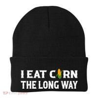 I Eat Corn The Long Way Funny Inappropriate Embarrassing Beanie thumb 0