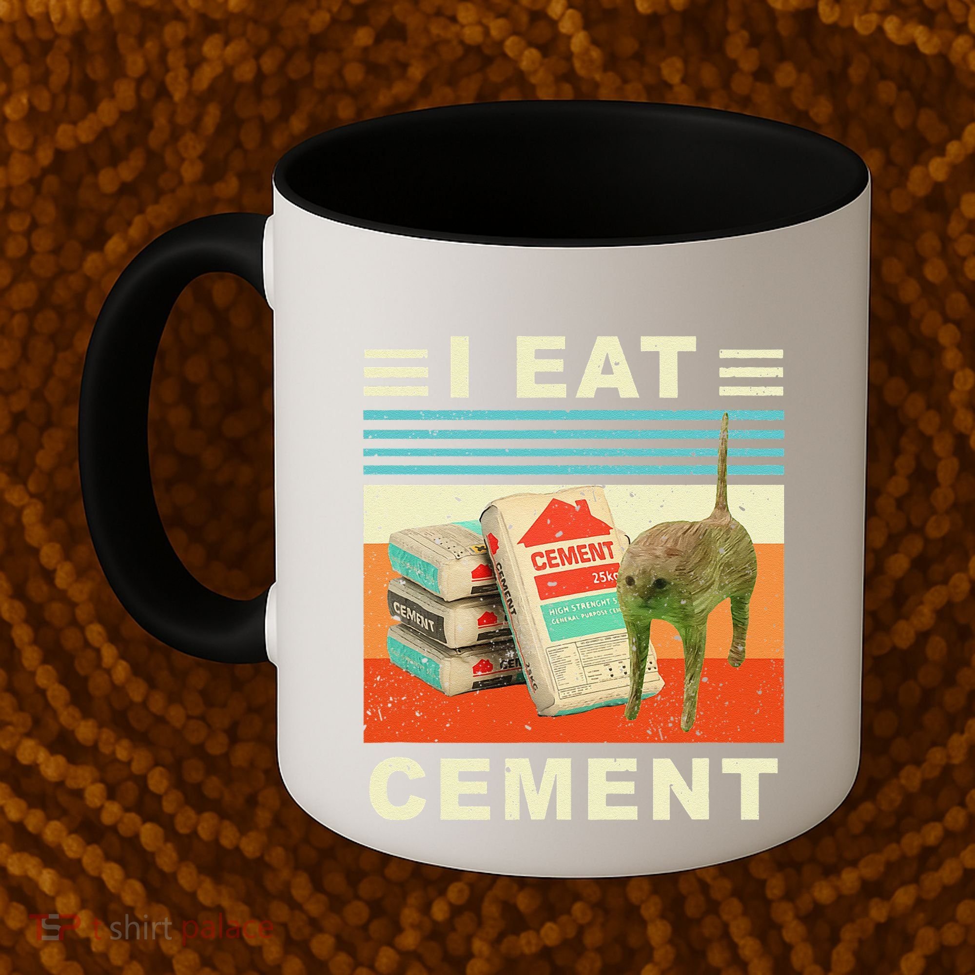 I Eat Cement Cursed Cat Funny Oddly Specific Dank Meme Coffee Mug