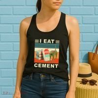 I Eat Cement Cursed Cat Funny Oddly Specific Dank Meme Women's Tank Top thumb 2