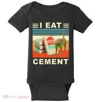 I Eat Cement Cursed Cat Funny Oddly Specific Dank Meme Baby Bodysuit thumb 0