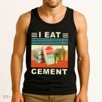 I Eat Cement Cursed Cat Funny Oddly Specific Dank Meme Tank Top thumb 3