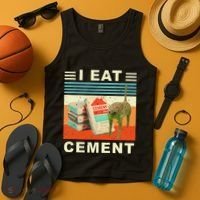 I Eat Cement Cursed Cat Funny Oddly Specific Dank Meme Tank Top thumb 4