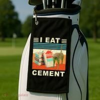 I Eat Cement Cursed Cat Funny Oddly Specific Dank Meme Golf Towel thumb 2