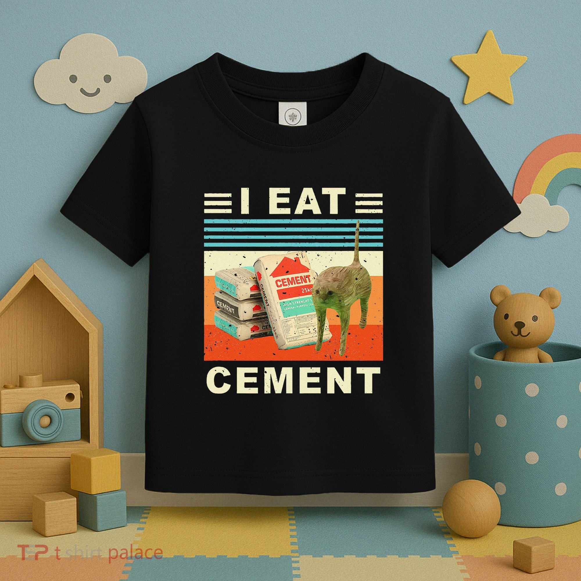 I Eat Cement Cursed Cat Funny Oddly Specific Dank Meme Toddler T-Shirt