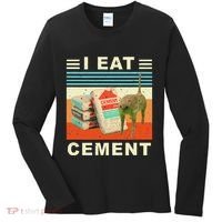 I Eat Cement Cursed Cat Funny Oddly Specific Dank Meme Women's Long Sleeve Shirt thumb 0