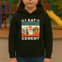I Eat Cement Cursed Cat Funny Oddly Specific Dank Meme Kids Hoodie thumb 3