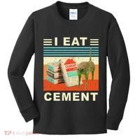 I Eat Cement Cursed Cat Funny Oddly Specific Dank Meme Kids Long Sleeve Shirt thumb 0
