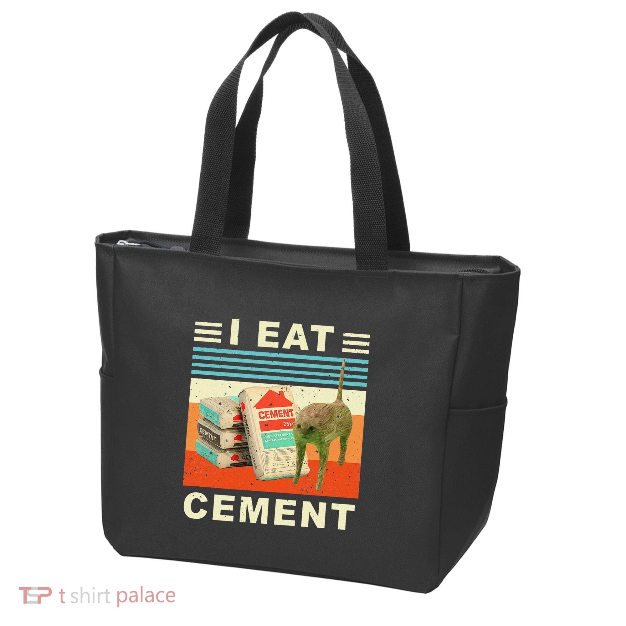 I Eat Cement Cursed Cat Funny Oddly Specific Dank Meme Tote Bag