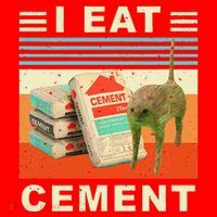 I Eat Cement Cursed Cat Funny Oddly Specific Dank Meme Santa Hat thumb 1