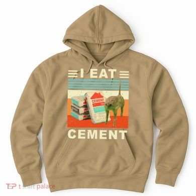 I Eat Cement Cursed Cat Funny Oddly Specific Dank Meme Hoodie