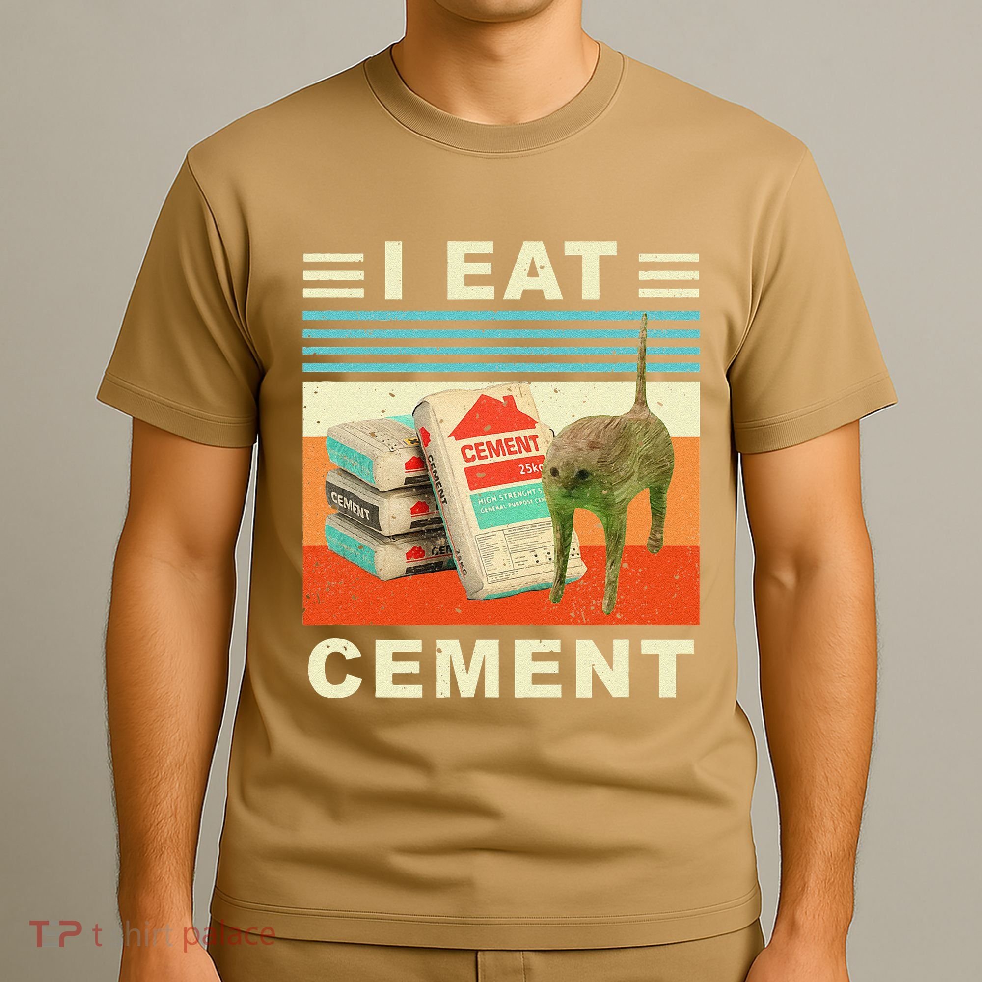 I Eat Cement Cursed Cat Funny Oddly Specific Dank Meme T-Shirt
