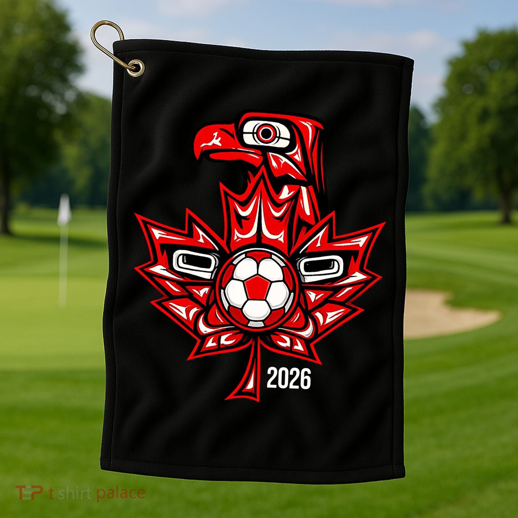 Indigenous Eagle Canada Soccer 2026 Golf Towel