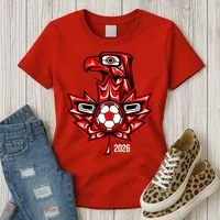 Indigenous Eagle Canada Soccer 2026 Women's T-Shirt thumb 3