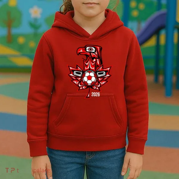 Indigenous Eagle Canada Soccer 2026 Kids Hoodie