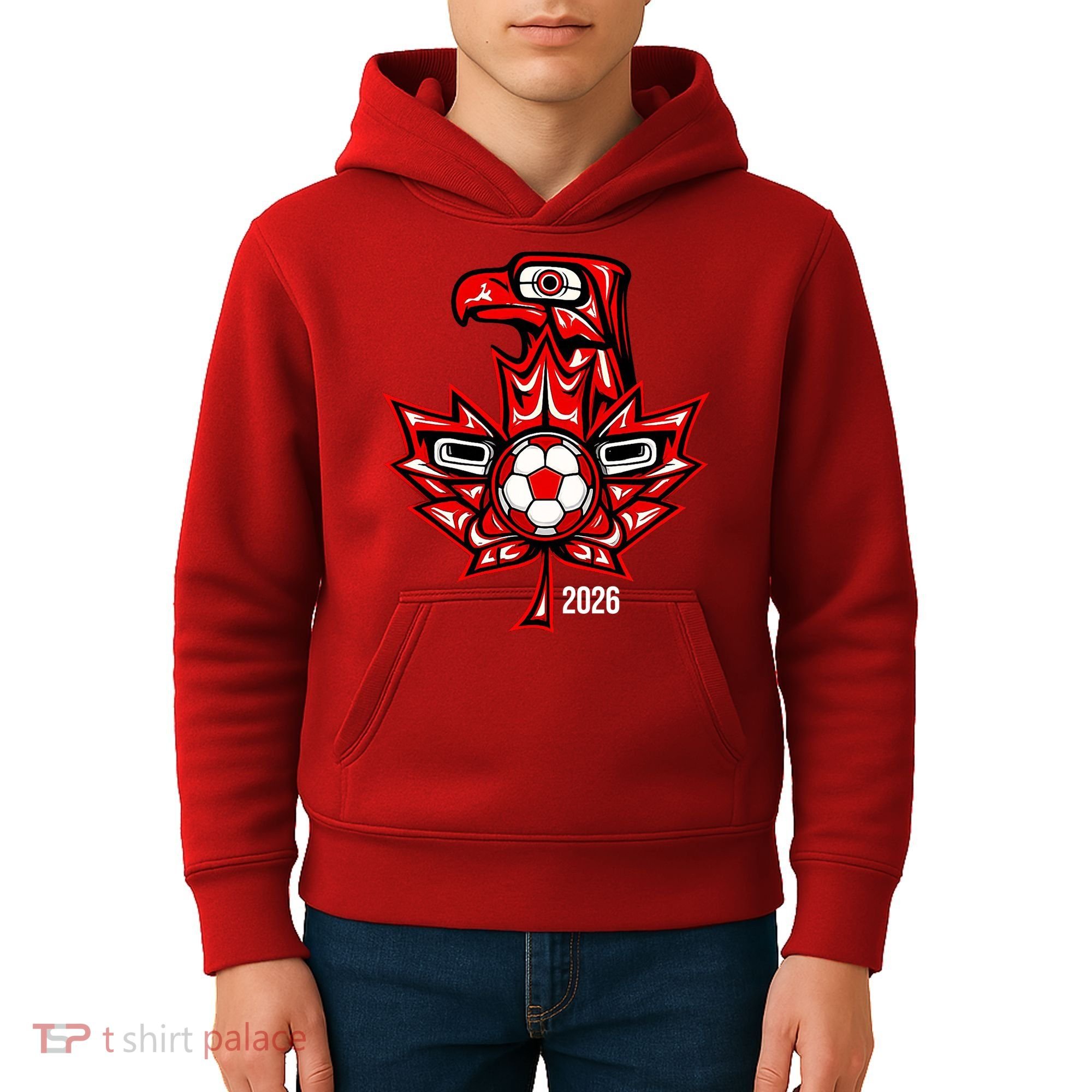 Indigenous Eagle Canada Soccer 2026 Kids Hoodie