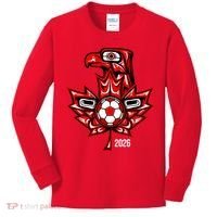 Indigenous Eagle Canada Soccer 2026 Kids Long Sleeve Shirt thumb 0