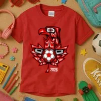 Indigenous Eagle Canada Soccer 2026 Kids T-Shirt thumb 3