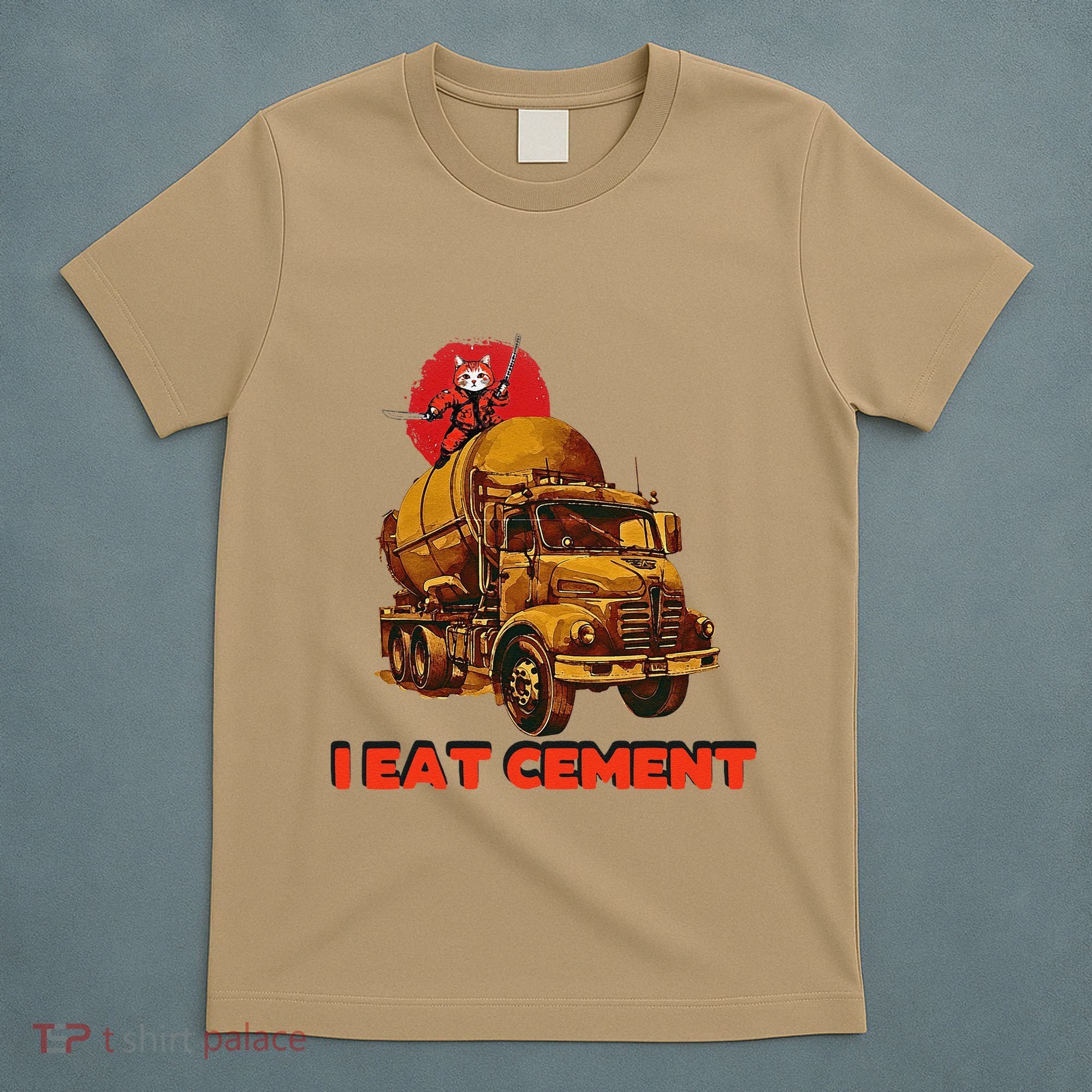 I Eat Cement Japanese Vintage Weird Funny Purr Samurai Meme T-Shirt