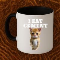 I Eat Cement Cat Meme Coffee Mug thumb 2