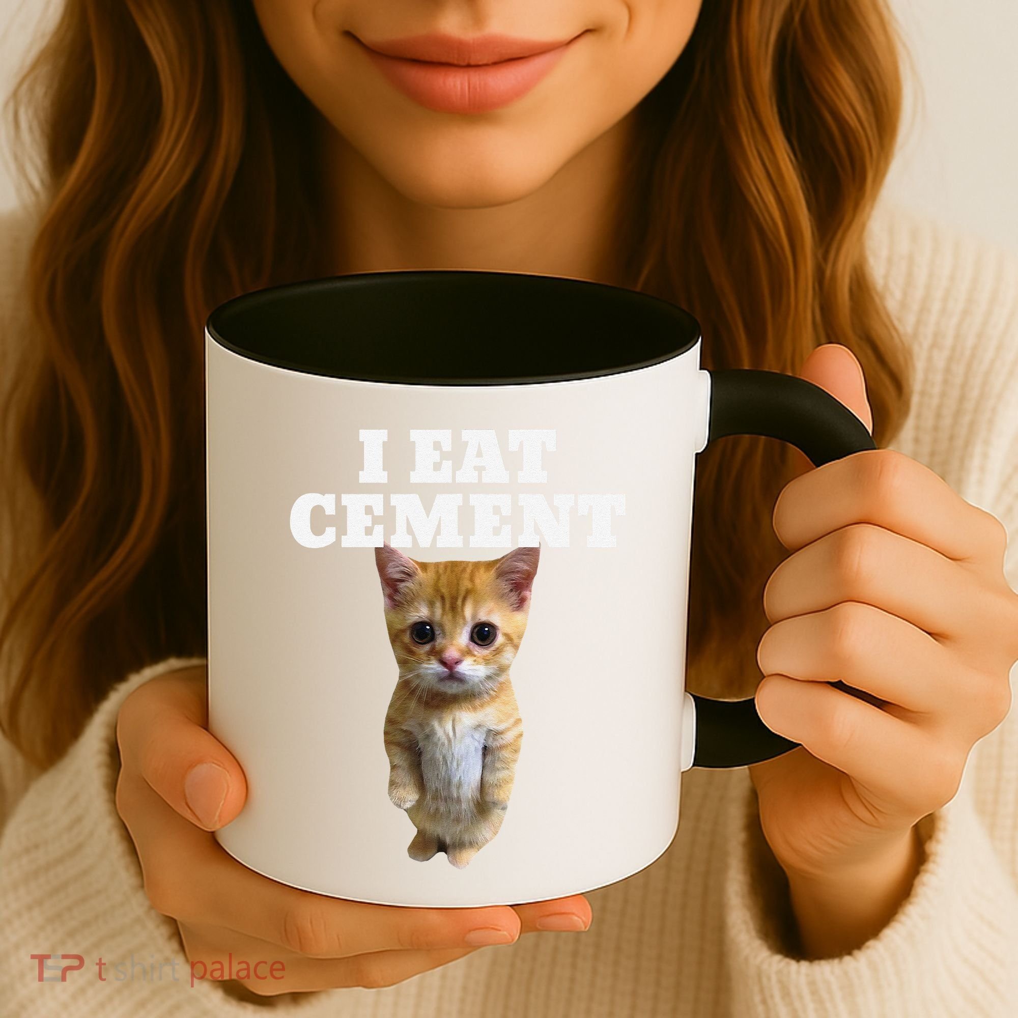 I Eat Cement Cat Meme Coffee Mug