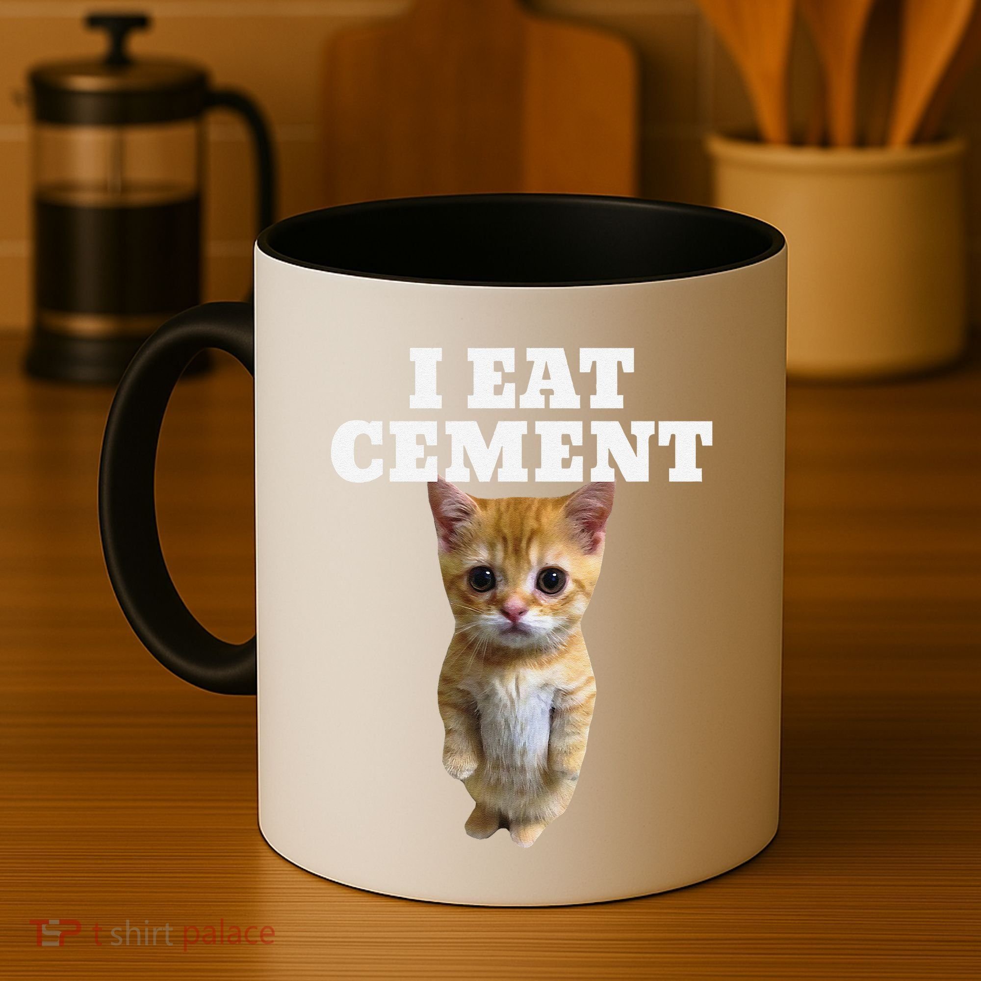 I Eat Cement Cat Meme Coffee Mug